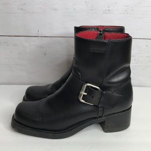 Durango Black Leather Biker Boots Engineer Size 9.5
